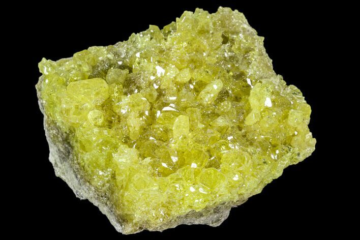 Bright Yellow Sulfur Crystals on Matrix - Bolivia #104770